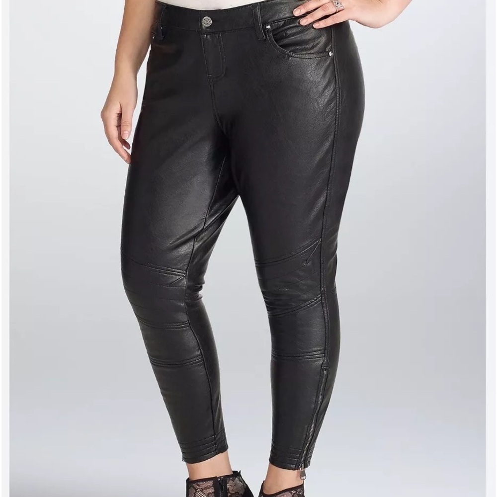 Torrid by Rebel WILSON VEGAN LEATHER SKINNY ANKLE ZIPPER PANTS size 20